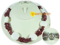 elegant red and white coral necklace on wholesale